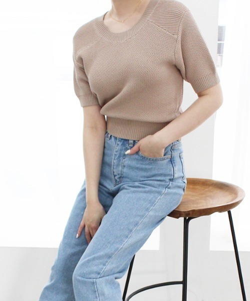 MODE ROBE（モードローブ）の「バックオープンデザインニット（Tシャツ/カットソー・レディース・ホワイト/ブラック/ベージュ・FREE）」の18枚目の写真