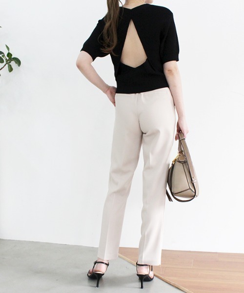 MODE ROBE（モードローブ）の「バックオープンデザインニット（Tシャツ/カットソー・レディース・ホワイト/ブラック/ベージュ・FREE）」の11枚目の写真