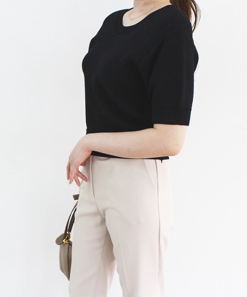 MODE ROBE（モードローブ）の「バックオープンデザインニット（Tシャツ/カットソー・レディース・ホワイト/ブラック/ベージュ・FREE）」の17枚目の写真