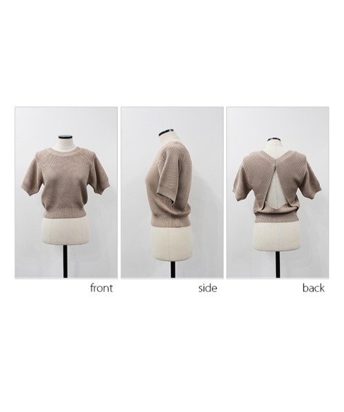 MODE ROBE（モードローブ）の「バックオープンデザインニット（Tシャツ/カットソー・レディース・ホワイト/ブラック/ベージュ・FREE）」の9枚目の写真