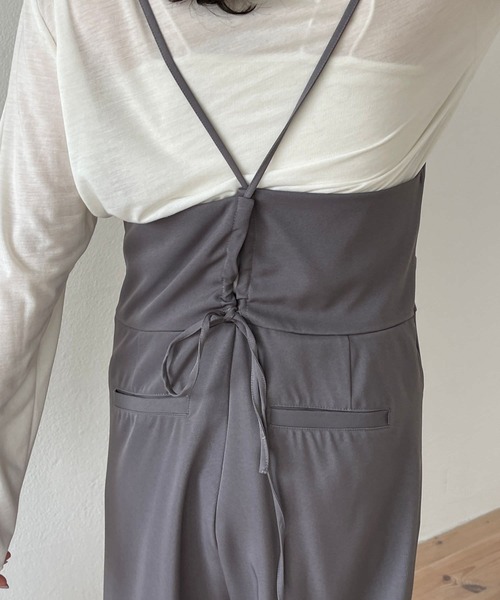 wee9s（ウィークス）の「bustier style jump suit salopette / ビスチェスタイルジャンプスーツサロペット（サロペット/オーバーオール・レディース・グレー/ブラック・FREE）」の8枚目の写真