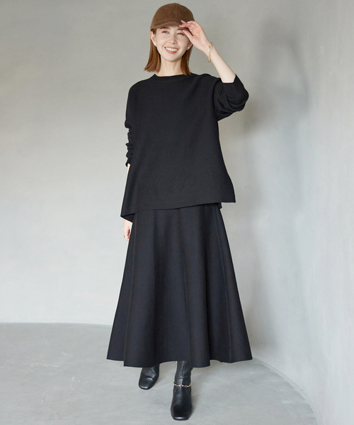 SLOBE IENA（スローブイエナ）の「コットンダブルフェイスニットプルオーバー（ニット/セーター・レディース・ライトグレー/アイボリー/ピンク/ブラック・FREE）」の7枚目の写真