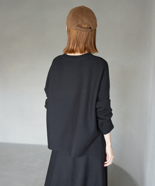 SLOBE IENA ダブルフェイスニットベスト ブラック フリー 追加》ダブル