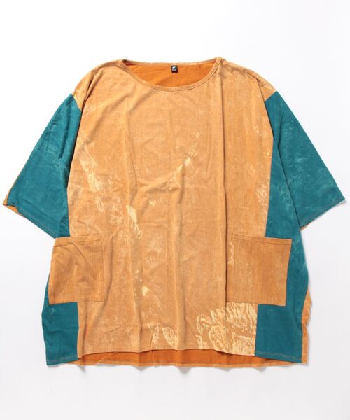 チャイハネ(チャイハネ)の「【チャイハネ】パチドアシッドウォッシュ変形MEN'Sトップス(Tシャツ/カットソー・メンズ・マスタード/ブラック/ブルー・FREE)」の3枚目の写真