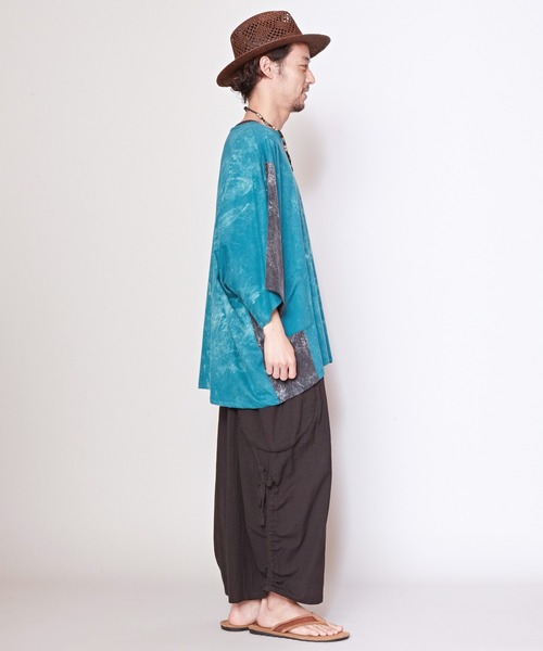 チャイハネ(チャイハネ)の「【チャイハネ】パチドアシッドウォッシュ変形MEN'Sトップス(Tシャツ/カットソー・メンズ・マスタード/ブラック/ブルー・FREE)」の6枚目の写真