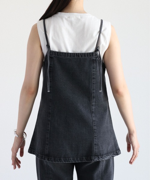 cepo(セポ)の「2WAYデニムキャミビスチェ セットアップ可能(ベスト・レディース・ブラック/ブルー系1・M)」の21枚目の写真