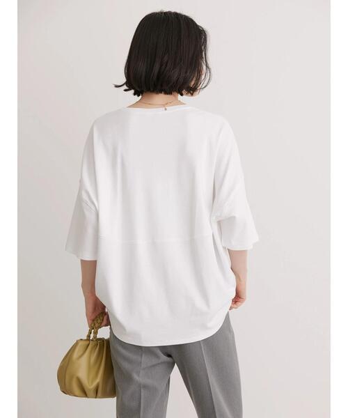 AMERICAN HOLIC（アメリカンホリック）の「UVカット　コクーン半袖カットプルオーバー（Tシャツ/カットソー・レディース・オフホワイト/ブラック/グレイッシュベージュ・M/L）」の7枚目の写真