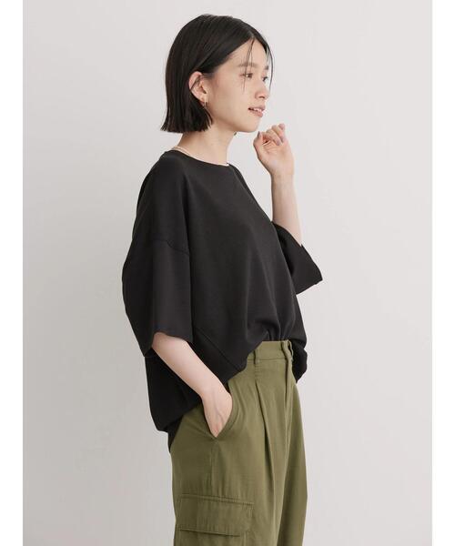 AMERICAN HOLIC（アメリカンホリック）の「UVカット　コクーン半袖カットプルオーバー（Tシャツ/カットソー・レディース・オフホワイト/ブラック/グレイッシュベージュ・M/L）」の13枚目の写真