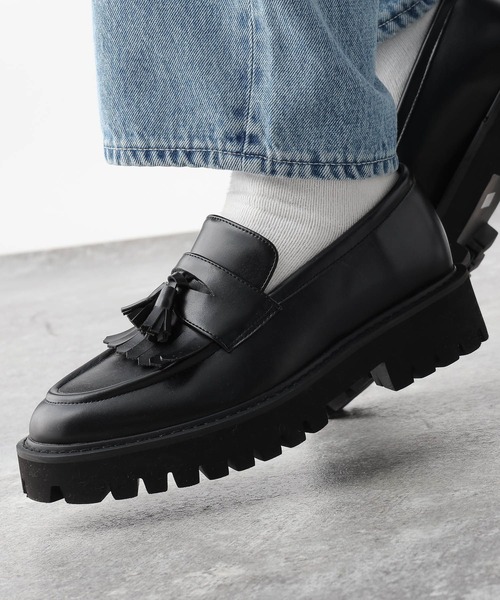 RAGEBLUE（レイジブルー）の「2WAY/タンクソール/シンセティックレザータッセルローファー（ローファー・メンズ・ブラック・MEDIUM/LARGE）」の2枚目の写真