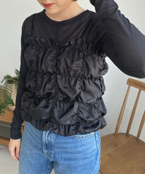 LOWRYS FARM（ローリーズファーム）の「シアーアソートロングスリーブ　973481（その他トップス・レディース・パープル/その他1/オレンジ/ブラック/アイボリー・FREE）」の7枚目の写真