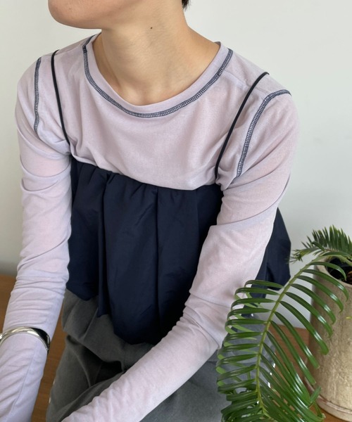 LOWRYS FARM（ローリーズファーム）の「シアーアソートロングスリーブ　973481（その他トップス・レディース・パープル/その他1/オレンジ/ブラック/アイボリー・FREE）」の9枚目の写真