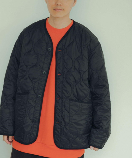 ITEMS URBANRESEARCH（アイテムズ アーバンリサーチ）の「瓢箪キルト 機能中綿 ライナージャケット（ダウンジャケット/コート・メンズ・カーキ/ブラック・MEDIUM/LARGE）」の6枚目の写真