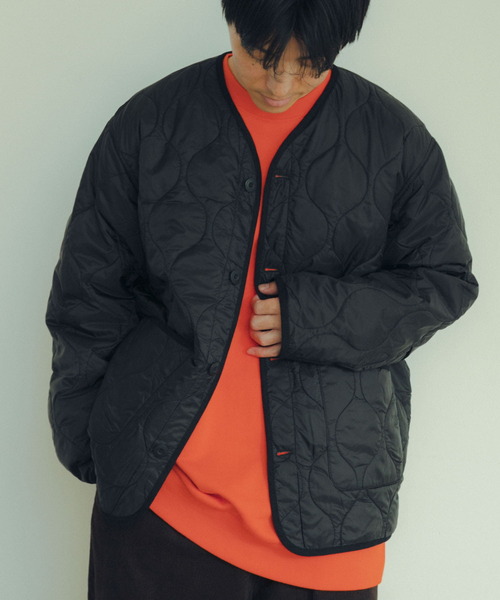 ITEMS URBANRESEARCH（アイテムズ アーバンリサーチ）の「瓢箪キルト 機能中綿 ライナージャケット（ダウンジャケット/コート・メンズ・カーキ/ブラック・MEDIUM/LARGE）」の7枚目の写真