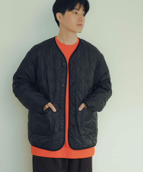 ITEMS URBANRESEARCH（アイテムズ アーバンリサーチ）の「瓢箪キルト 機能中綿 ライナージャケット（ダウンジャケット/コート・メンズ・カーキ/ブラック・MEDIUM/LARGE）」の9枚目の写真