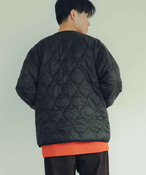 ITEMS URBANRESEARCH（アイテムズ アーバンリサーチ）の「瓢箪キルト 機能中綿 ライナージャケット（ダウンジャケット/コート・メンズ・カーキ/ブラック・MEDIUM/LARGE）」の10枚目の写真