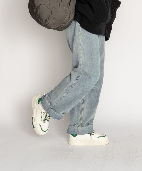 SVEC（シュベック）の「編み込みシューレース レースアップ ローカット 厚底スニーカー（スニーカー・レディース・ホワイト×レッド/ホワイト×グリーン/ホワイト×ブルー・35/36/37/38/39/40）」の12枚目の写真