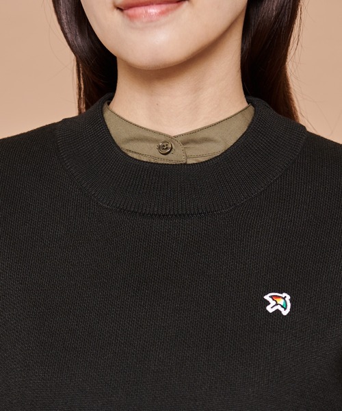 Arnold Palmer（アーノルドパーマー）の「クロップド ニット × シャツ ワンピース レイヤード セット（ワンピース・レディース・ダークグレー/ネイビー/ブラック・L/S/M）」の4枚目の写真