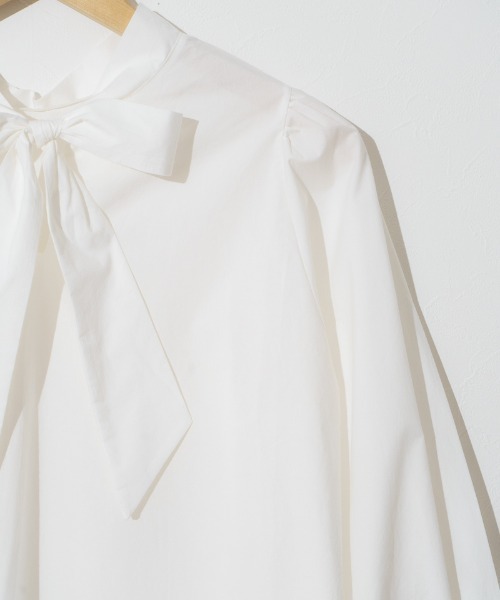 flower(フラワー)の「クラシックリボンブラウス(シャツ/ブラウス・レディース・ホワイト/ブルー・FREE)」の6枚目の写真