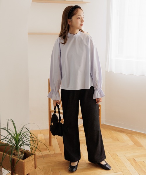 flower(フラワー)の「クラシックリボンブラウス(シャツ/ブラウス・レディース・ホワイト/ブルー・FREE)」の15枚目の写真