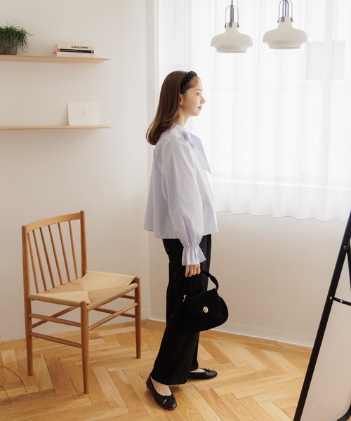 flower(フラワー)の「クラシックリボンブラウス(シャツ/ブラウス・レディース・ホワイト/ブルー・FREE)」の19枚目の写真