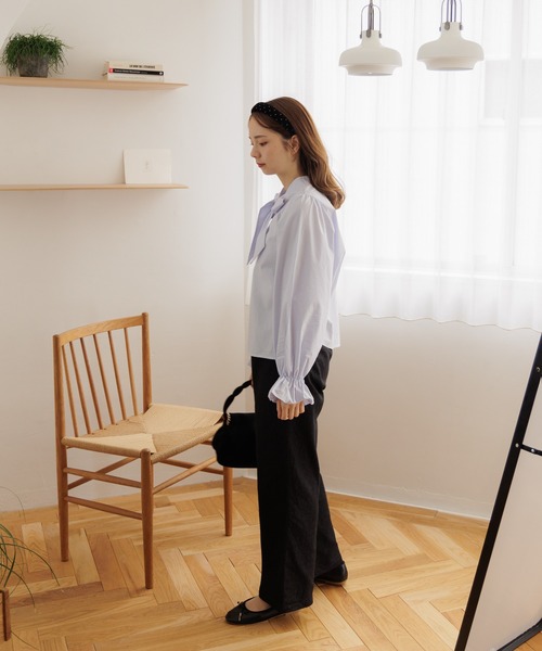 flower(フラワー)の「クラシックリボンブラウス(シャツ/ブラウス・レディース・ホワイト/ブルー・FREE)」の20枚目の写真