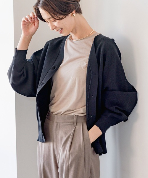 LEPSIM（レプシィム）の「シアークルーネック長袖Tシャツ　908505（Tシャツ/カットソー・レディース・モカ/チャコールグレー/オフホワイト/グレー・FREE）」の16枚目の写真