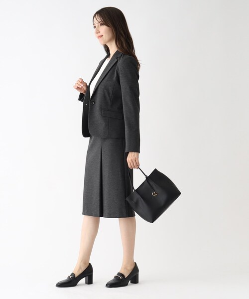 index（インデックス）の「セットアップ対応 ストレッチタイトスカート／DELEGANT【洗濯機洗い可／イージーアイロン】（スカート・レディース・ブラック/ブラック系1/ダークグレー/ブルー系その他・38/36/40/42）」の8枚目の写真