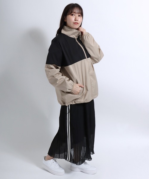 CONVERSE コンバース スタンドネック中綿ジャケット ブラウン レディース CONVERSE - CONVERSE コンバース スタンドネック中綿ジャケット