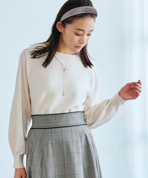 grove（グローブ）の「◆【洗える】大人気！毛玉軽減プルオーバーニット（ニット/セーター・レディース・オフホワイト/ホワイト系5/ライトブルー/ブラック/オレンジ・02/03/01/05/04）」の2枚目の写真