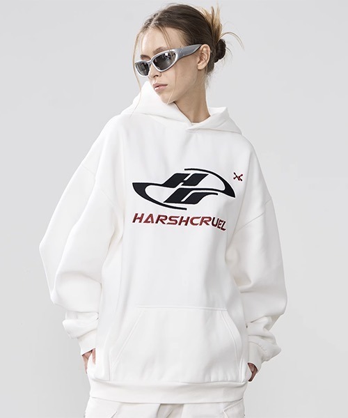 HARSH AND CRUEL(ハーシュアンドクルーエル)の「フロントロゴ プルオーバーパーカ HC23W3TP06【Harsh and Cruel】(パーカー・メンズ・ブラック/ホワイト・M/XL/L)」の7枚目の写真