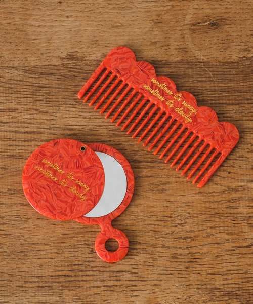 BIRTHDAY BAR（バースデイバー）の「アセチ コンパクトミラー（手鏡/メイクミラー・レディース・ブラウン/オレンジ/グリーン/アイボリー/ブラック/ブルー・フリー）」の6枚目の写真