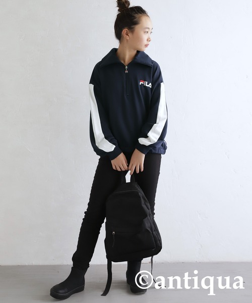 antiqua（アンティカ）の「FILAハーフジップトップス（Tシャツ/カットソー・キッズ・ネイビー/杢グレー・160/150/130/140）」の18枚目の写真