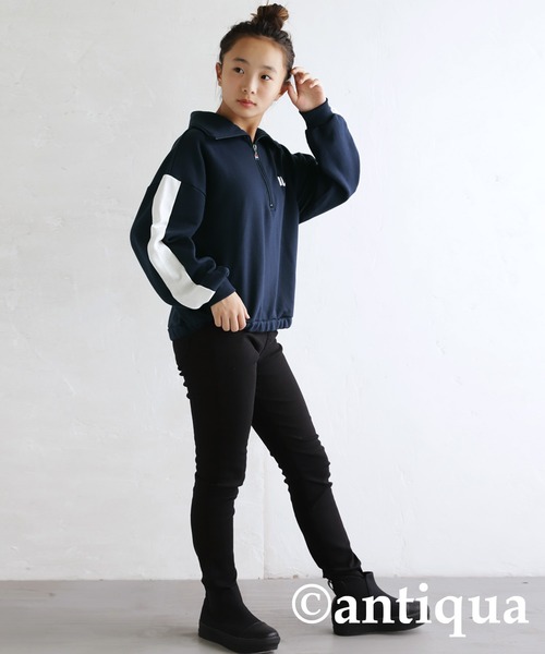 antiqua（アンティカ）の「FILAハーフジップトップス（Tシャツ/カットソー・キッズ・ネイビー/杢グレー・160/150/130/140）」の20枚目の写真