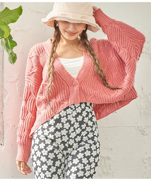 anap mimpi(アナップミンピ)の「ドルマンショート丈カーディガン(カーディガン/ボレロ・レディース・グレイッシュベージュ/ピンク・FREE)」の17枚目の写真