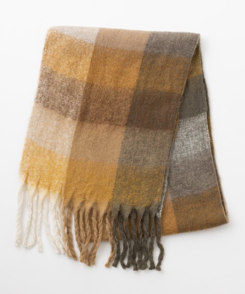 emonique（エモニーク）の「ボリューム フリンジ大判マフラー ブロックチェック ふわふわざっくり（マフラー・レディース・その他7/その他9/その他6/その他1/その他2/その他5/その他4/その他8/その他3/その他10・FREE）」の11枚目の写真