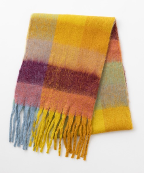 emonique（エモニーク）の「ボリューム フリンジ大判マフラー ブロックチェック ふわふわざっくり（マフラー・レディース・その他7/その他9/その他6/その他1/その他2/その他5/その他4/その他8/その他3/その他10・FREE）」の16枚目の写真