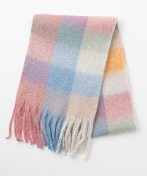 emonique（エモニーク）の「ボリューム フリンジ大判マフラー ブロックチェック ふわふわざっくり（マフラー・レディース・その他7/その他9/その他6/その他1/その他2/その他5/その他4/その他8/その他3/その他10・FREE）」の17枚目の写真