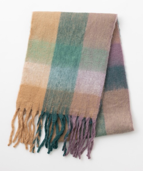 emonique（エモニーク）の「ボリューム フリンジ大判マフラー ブロックチェック ふわふわざっくり（マフラー・レディース・その他7/その他9/その他6/その他1/その他2/その他5/その他4/その他8/その他3/その他10・FREE）」の18枚目の写真