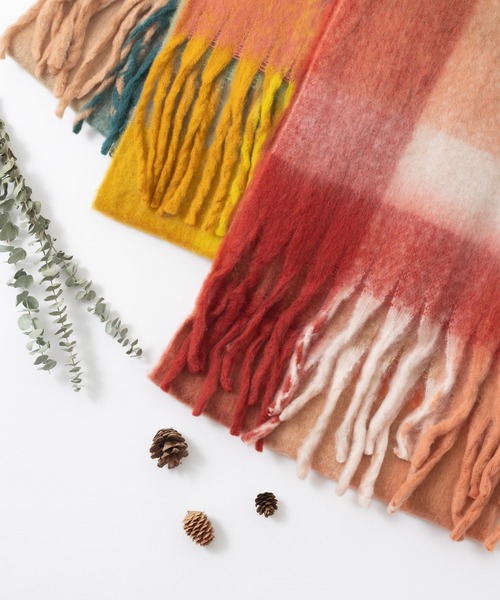 emonique（エモニーク）の「ボリューム フリンジ大判マフラー ブロックチェック ふわふわざっくり（マフラー・レディース・その他7/その他9/その他6/その他1/その他2/その他5/その他4/その他8/その他3/その他10・FREE）」の21枚目の写真