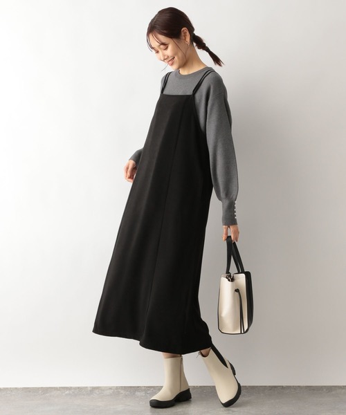 GLOBAL WORK(グローバルワーク)の「ベロアライクキャミワンピース/976987(ワンピース・レディース・グレー系その他/ブラック・FREE)」の6枚目の写真