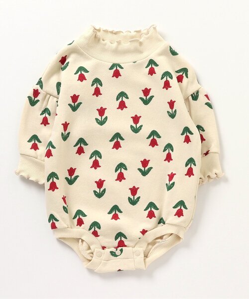 BREEZE（ブリーズ）の「【リンク】総柄ボディスーツ（肌着・キッズ・キャメル/アイボリー/ワインレッド・80/70）」の2枚目の写真