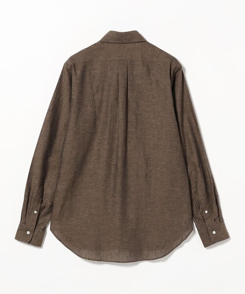 BEAMS F リネンコットンボタンダウンシャツ 39 ブラウン セール】BEAMS F / コットンリネン ボタンダウンシャツ（シャツ