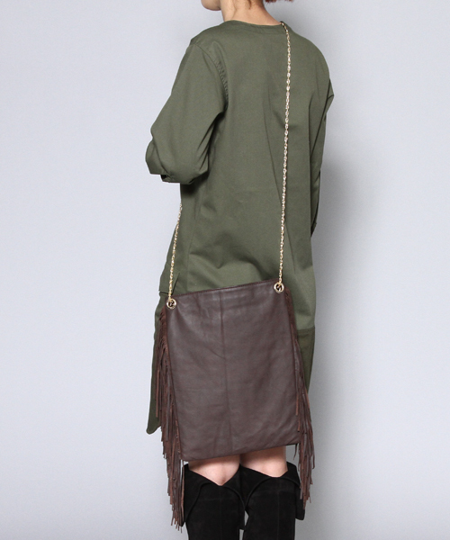 AMERICAN RAG CIE（アメリカンラグシー）の「AMERICAN RAG CIE2WAYフリンジレザー×ゴールドチェーンバッグ/202-AFH-AR-015【WEB限定】（ショルダーバッグ・レディース・ブラウン/ブラック・FREE）」の15枚目の写真