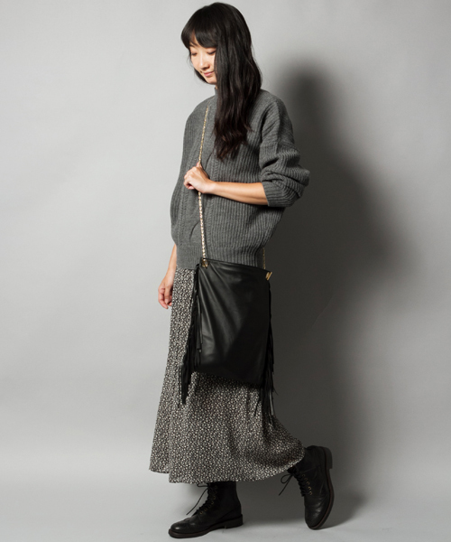 AMERICAN RAG CIE（アメリカンラグシー）の「AMERICAN RAG CIE2WAYフリンジレザー×ゴールドチェーンバッグ/202-AFH-AR-015【WEB限定】（ショルダーバッグ・レディース・ブラウン/ブラック・FREE）」の17枚目の写真