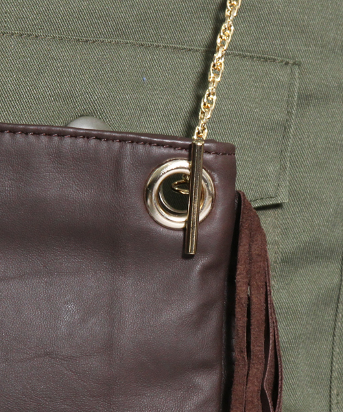 AMERICAN RAG CIE（アメリカンラグシー）の「AMERICAN RAG CIE2WAYフリンジレザー×ゴールドチェーンバッグ/202-AFH-AR-015【WEB限定】（ショルダーバッグ・レディース・ブラウン/ブラック・FREE）」の7枚目の写真