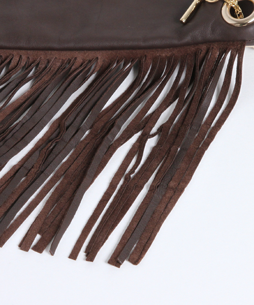 AMERICAN RAG CIE（アメリカンラグシー）の「AMERICAN RAG CIE2WAYフリンジレザー×ゴールドチェーンバッグ/202-AFH-AR-015【WEB限定】（ショルダーバッグ・レディース・ブラウン/ブラック・FREE）」の8枚目の写真