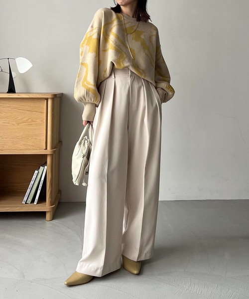 CAPRICIEUX LE'MAGE（カプリシューレマージュ）の「【WEB限定】マーブルプルオーバー（ニット/セーター・レディース・グリーン系その他/イエロー・FREE）」の9枚目の写真