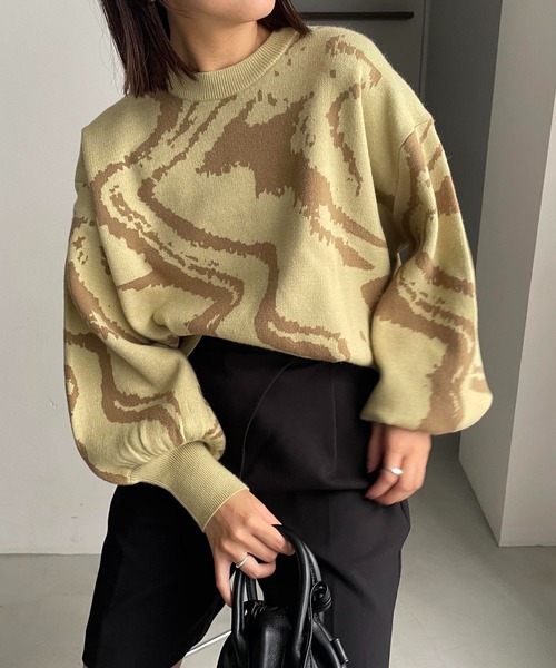 CAPRICIEUX LE'MAGE（カプリシューレマージュ）の「【WEB限定】マーブルプルオーバー（ニット/セーター・レディース・グリーン系その他/イエロー・FREE）」の12枚目の写真