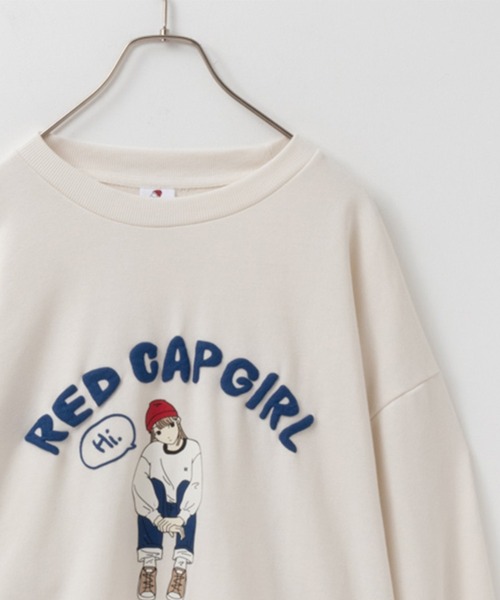 Red Cap Girl（レッドキャプガール）の「RED CAP GIRL 裏毛発泡プリントトレーナー（スウェット・メンズ・チャコール/アイボリー/グレー/ブルー・L/M）」の2枚目の写真