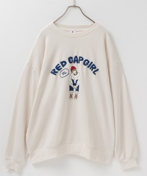 Red Cap Girl（レッドキャプガール）の「RED CAP GIRL 裏毛発泡プリントトレーナー（スウェット・メンズ・チャコール/アイボリー/グレー/ブルー・L/M）」の14枚目の写真